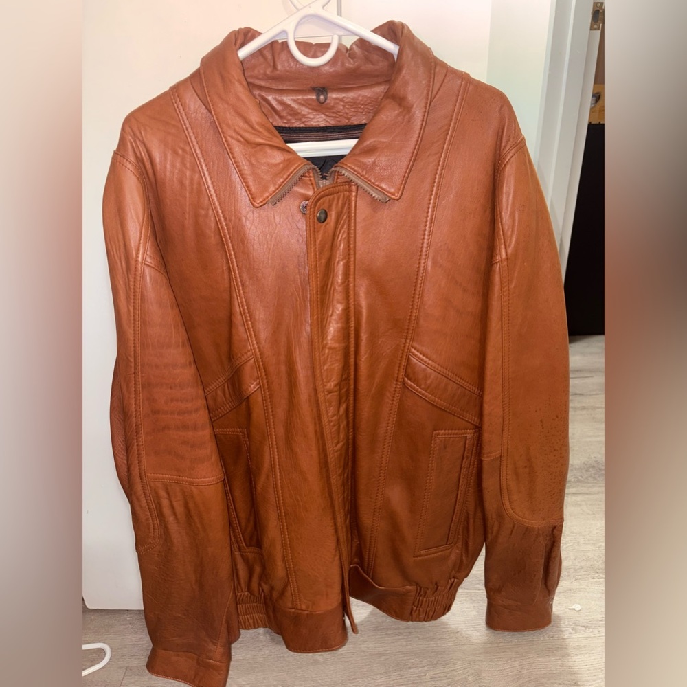 The Olde Hide House Men's Brown Leather Jacket
